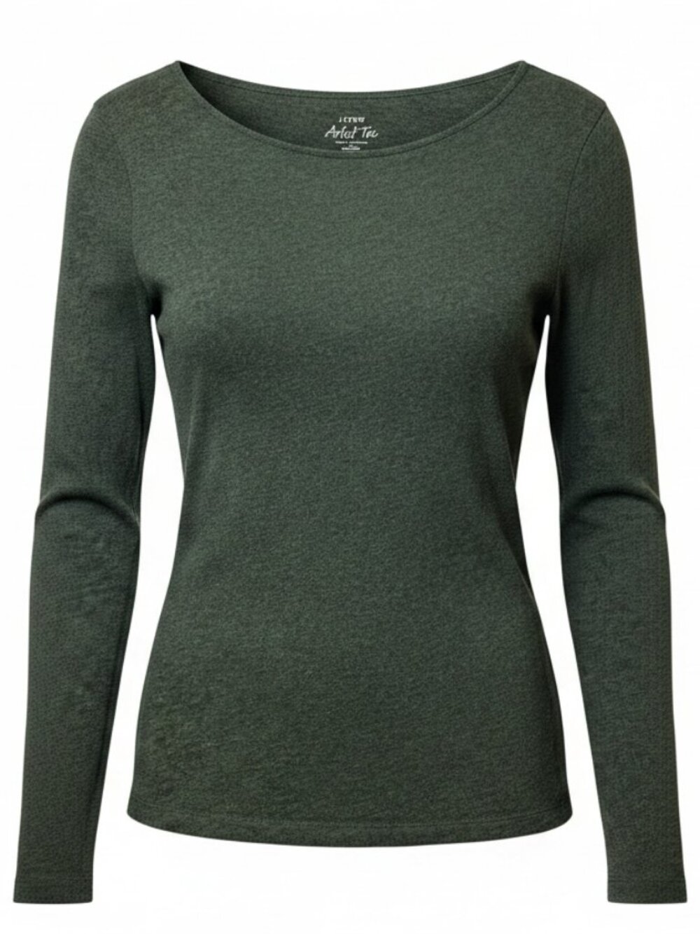 J. Crew Artist Tee Pullover Top Women Size M Olive Green Long Sleeve